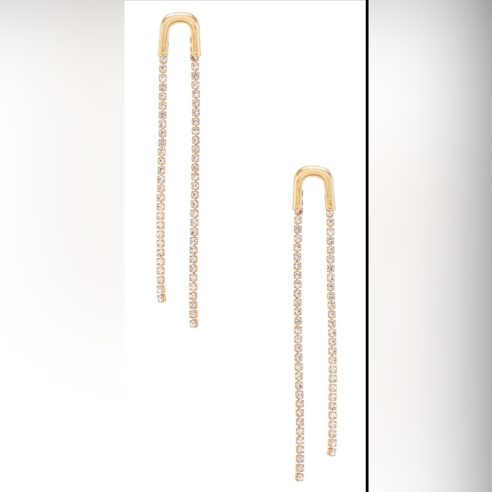 Ettika Earring Ladies Double Crystal Drop Earring in Gold